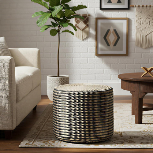 Larissa round pouf 18 inch - round,