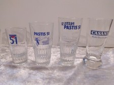 Lot de 4 verres publicitaires Pastis 51 et Casanis