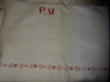 Ancien drap monogramme - ancien, pv