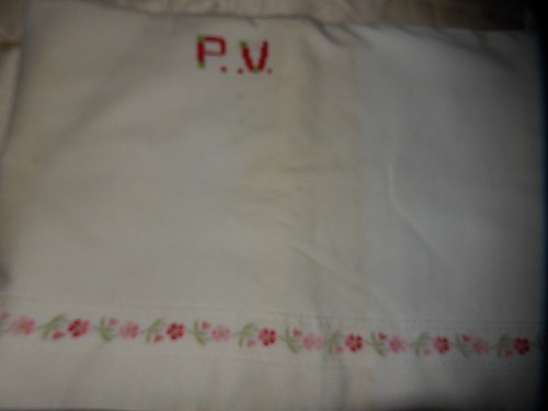 Ancien drap monogramme - drap,