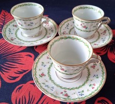 3 TASSES & SOUS TASSE À CAFÉ EN PORCELAINE DE LIMOGES BERNARDAUD Modèle ARTOIS
