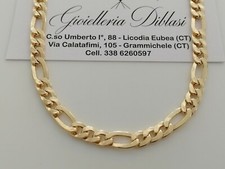 18K OR JAUNE Chaîne Solide COLLIER Massif Maille Homme Femme 750% Italie