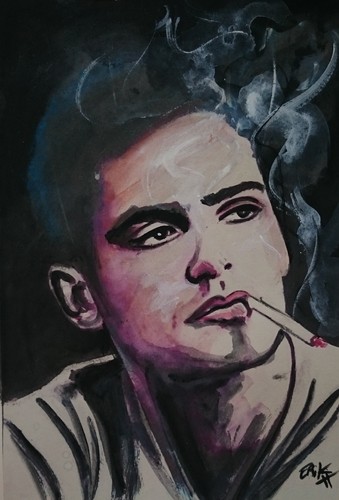 Smoking boy acrylique - acrylique, by