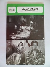 CARTE FICHE CINEMA  VIVIANE ROMANCE PERIODE 1940-1973