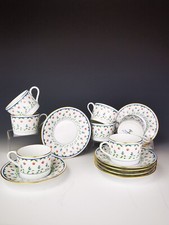 Limoges Céralene Sèvres "LAFAYETTE" - 7 tasses à Thé et soucoupes - (Raynaud)