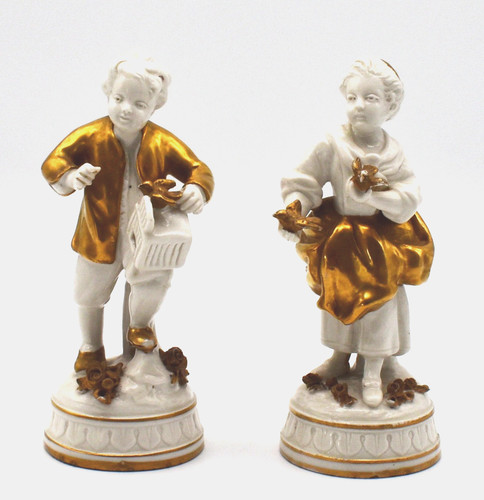 Capodimonte couple montreurs