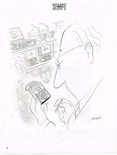 PUBLICITE ADVERTISING 045  2005  DESSIN  signé Sempé "le paquet de cigarettes"