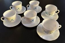 ANCIEN SERVICE A CAFE ARCOPAL VINTAGE MODELE MYOSOTIS (6 TASSES ET 6 SOUS TASSE)