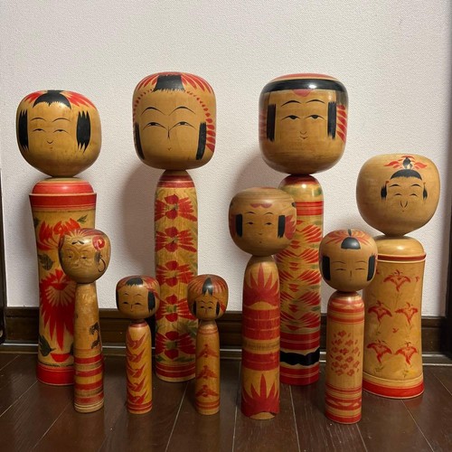 Set traditional kokeshi - set, 9