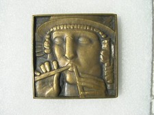MEDAILLE ART DECO JOUEUR DE FLUTE par MARCEL RENARD