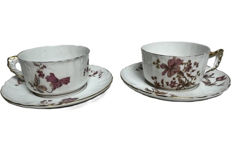 Deux tasses thé porcelaine - tasses,