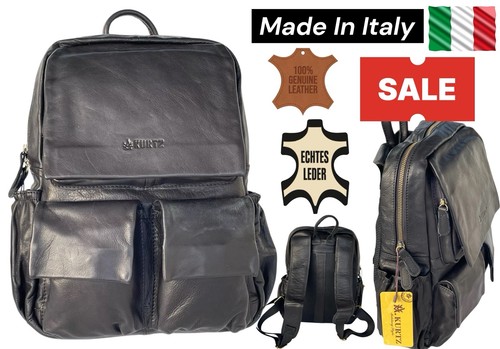 Rucksack cuir noir unisexe - en,