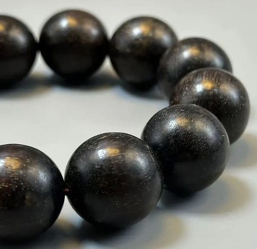 Bracelet bois foncé perles - foncé, de
