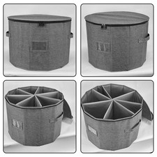 Boîte De Rangement à Chaussures Rotative à 8 Compartiments, Grise, 43 X 33,5