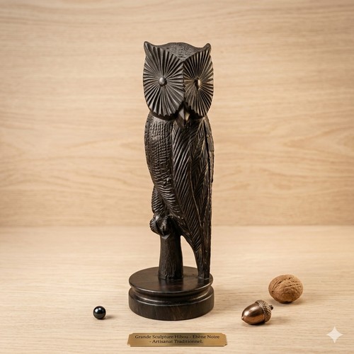 Grande sculpture hibou 26cm - grande,