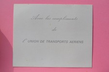 compagnie aérienne AVIATION avion UTA 1960' pochette parfums UNION TRANSPORTS AE