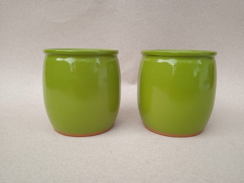 Lot pots yaourts grès - 2, de