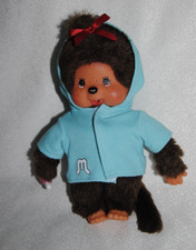 ?Peluche doudou Kiki SEKIGUCHI MONCHHICHI sweet bleu yeux marron 20 cm TTBE