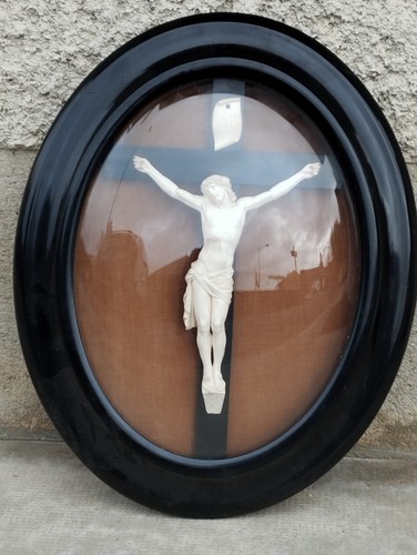 Ancien crucifix écume cadre - ancien,