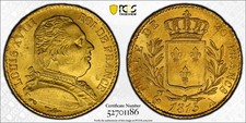 Louis XVIII 20 Francs or 1815 Paris Buste Habillé PCGS MS63 Splendide rare