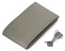 COUVRE VOLANT VOITURE CUIR PU GRIS - HOUSSE FACILE PRET A POSER