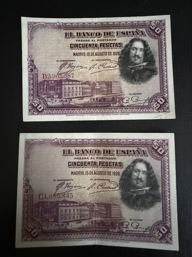 Lot billets 50 pesetas - 2,
