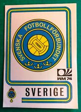 PANINI WORLD CUP MUNCHEN 74' # 266 ÉCUSSON SUÈDE SVERIGE RARE ORIGINAL STICKER 