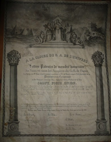 Diplôme maçonnique rouen - maçonnique,