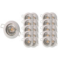 Lot de 20 Spot encastrable fixe led blanc avec ampoule gu10 7w 38° blanc chaud