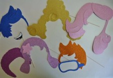Party photo booth props inspired by Bubble Guppies