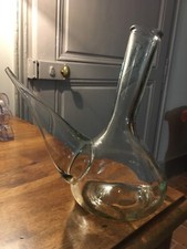 Gargoulette en verre transparent (ancienne bouteille PORON du XIX Siècle).