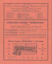 ▬►Prospectus ORIGINAL de 1920 IH INTERNATIONAL CULTIVATEUR CANADIEN