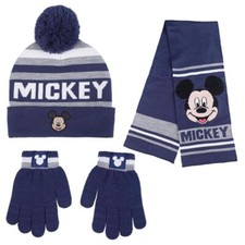 Disney Mickey Winter Set Foulard Bonnet Gants Cerdà