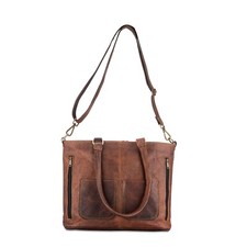 Sac À Main À Épaule Pour Femme Avec Portefeuille Marron En Cuir Véritable