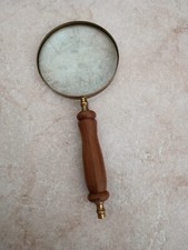 Loupe Ancienne Rétro Vintage Bois Laiton - Lecture Aventurier Voyage 🗺️🌍 🤠🔎⛰