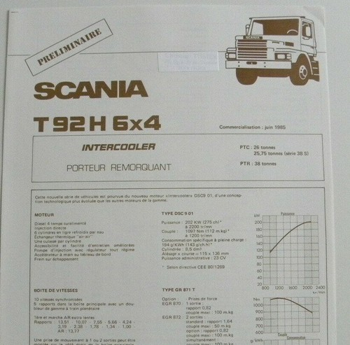 Fiche technique camion scania - technique,