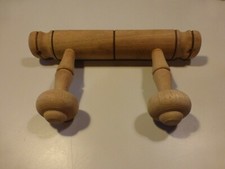 ANCIEN PORTE MANTEAUX vestiaire 2 PATÈRES vintage tout en bois tbe