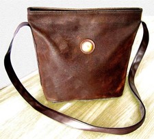 SAC à bandoulière en cuir grainé marron