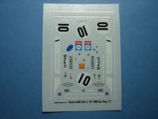 MATRA 1/43  DECALCOMANIES  660 1000 KM PARIS 1971  VROOM  JPS SPARK MINICHAMPS