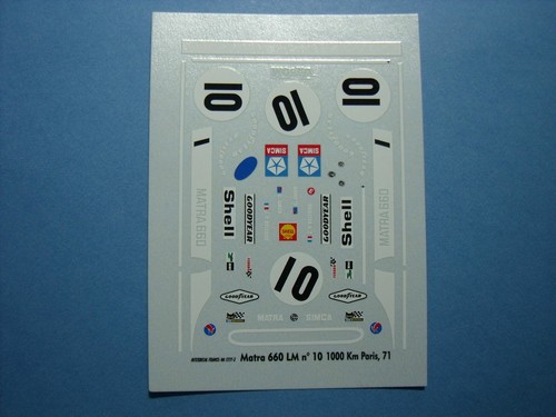 Matra decalcomanies 660 - 1/43,