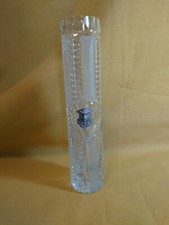 Vase / soliflore en verre décor tête de sanglier en étain 