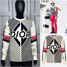 Gorgeous Dior Homme AW23 Thick Technical Wool Ski CD Diamond Round Neck Sweater