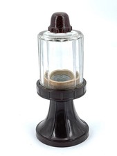 Moutardier ancien à piston seringue ARGIT art déco en bakélite marron,France