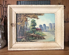 Tableau Ancien à l'Huile sur Planche de Bois de Louis Andrey Œuvre Originale