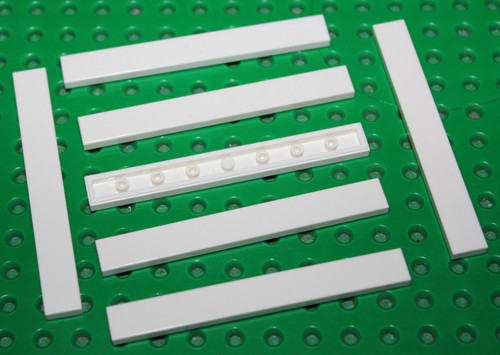 Lego white tile 1x8 - x,