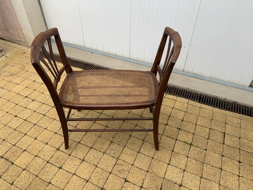 Banquette cannée noyer - banquette,