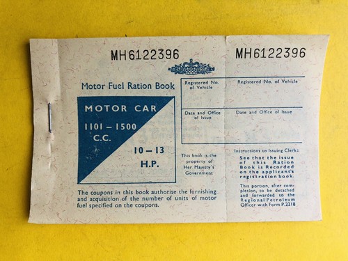1957 motor fuel ration - motor,