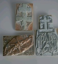 Rare 3 Tampons encreurs Croix de Lorraine, Barbelés Prisonnier, WW2 Journaux.