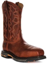 ARIAT Workhog Bout en Acier Large Carré Travail Ouest Bottes Hommes Marron 7 -