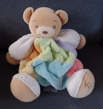 S1 / doudou peluche ours boule plume vert bleu KALOO